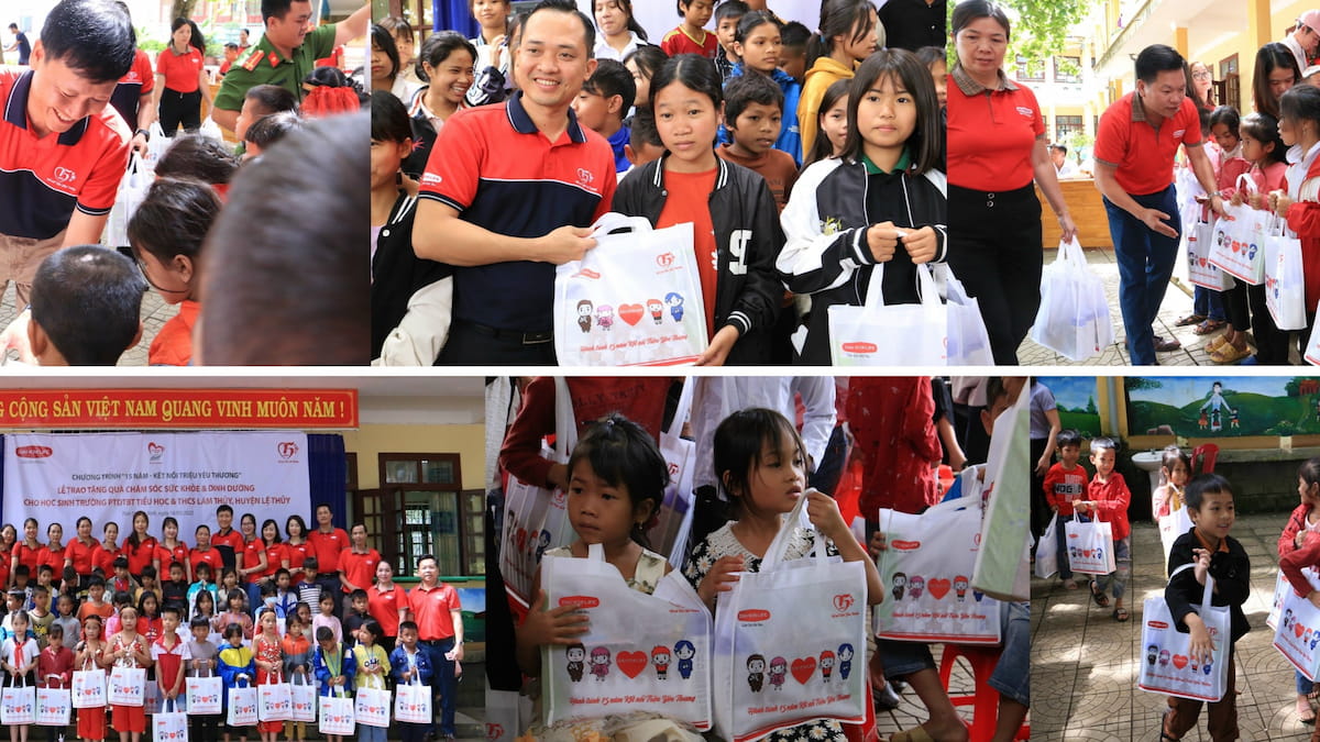 Ban Giám đốc Dai-ichi Life Việt Nam đã đến thăm và trao tặng 283 phần quà chăm sóc sức khỏe cho các em học sinh Trường PTDTBT Tiểu học & THCS Lâm Thủy
